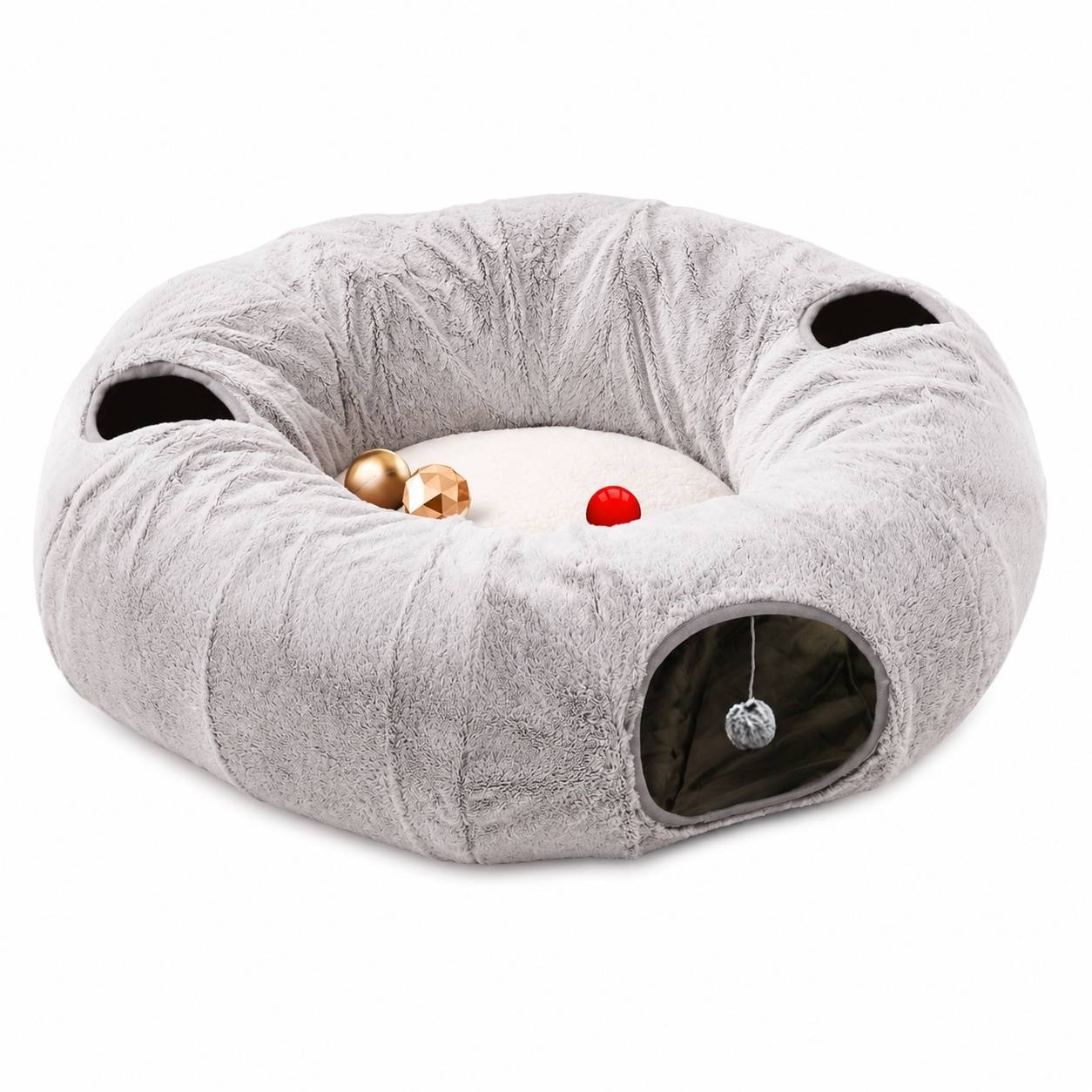 Tunnel de Jeu pour Chat Lavable Coussin Amovible Assemblable Interactif - Image 1