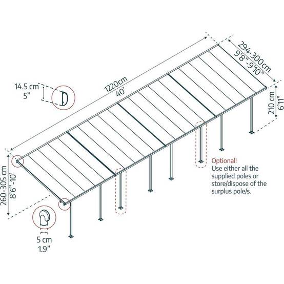 Canopia - Canopia Pergola Feria 3X12,2 Grise - Image 3