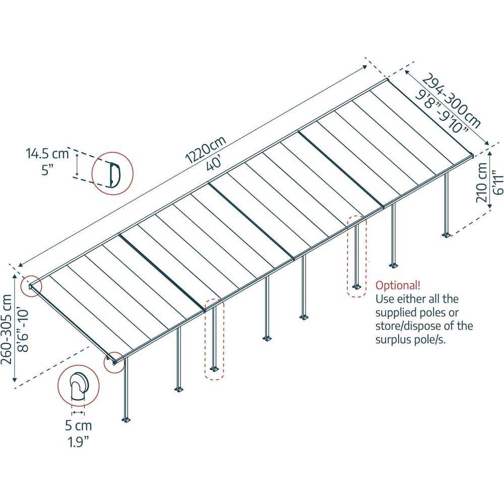 Canopia - Canopia Pergola Feria 3X12,2 Grise - Image 3