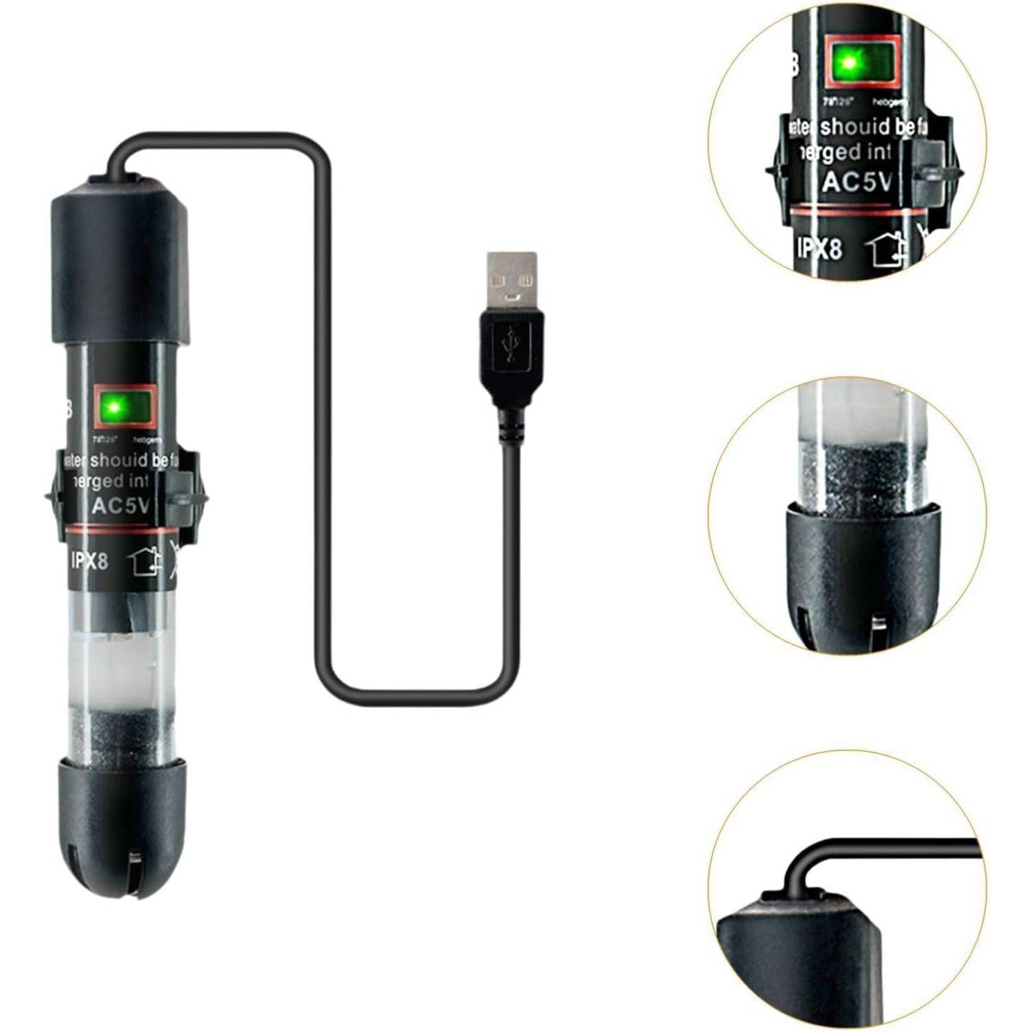 DtopbuyAge - Chauffage aquarium mini USB - Protection surchauffe DtopbuyAge