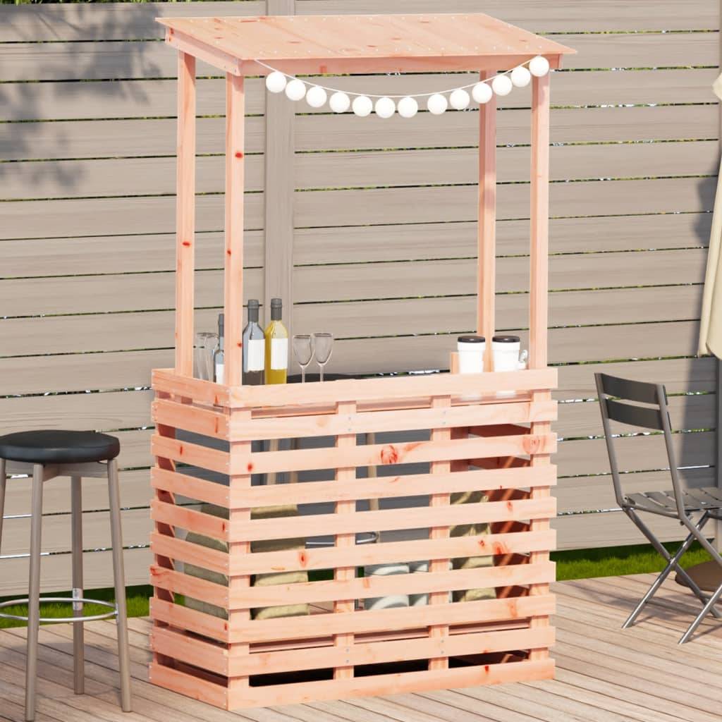 Comptoir de Bar de Jardin en Bois de Douglas Massif avec Toit Intégré et Étagères – ComfortXL Outdoor Living - Image 1