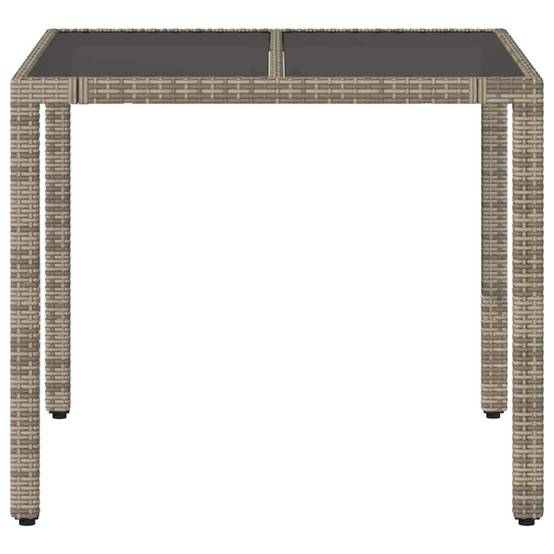 PANGIVO - Table de jardin résine tressée verre trempé gris 90 x 90 x 75 cm - PANGIVO - Image 4
