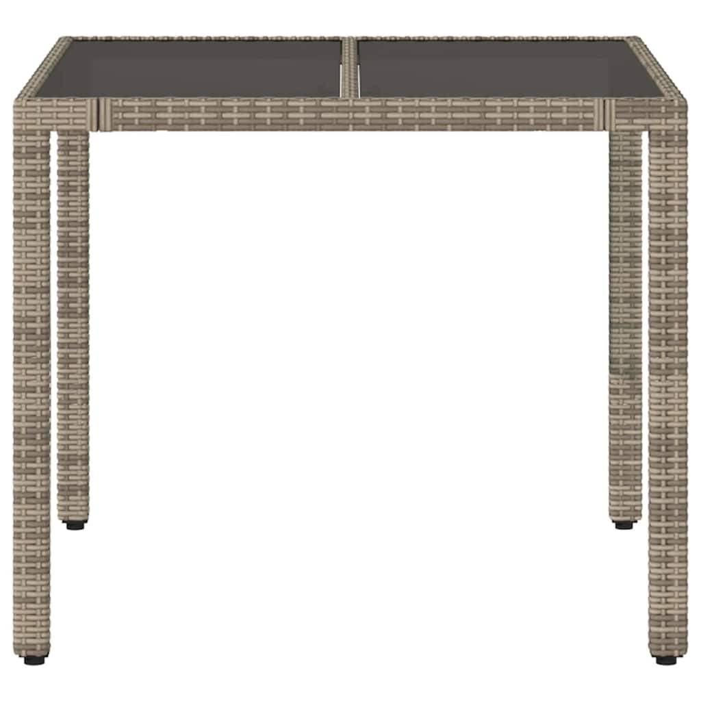 PANGIVO - Table de jardin résine tressée verre trempé gris 90 x 90 x 75 cm - PANGIVO - Image 4