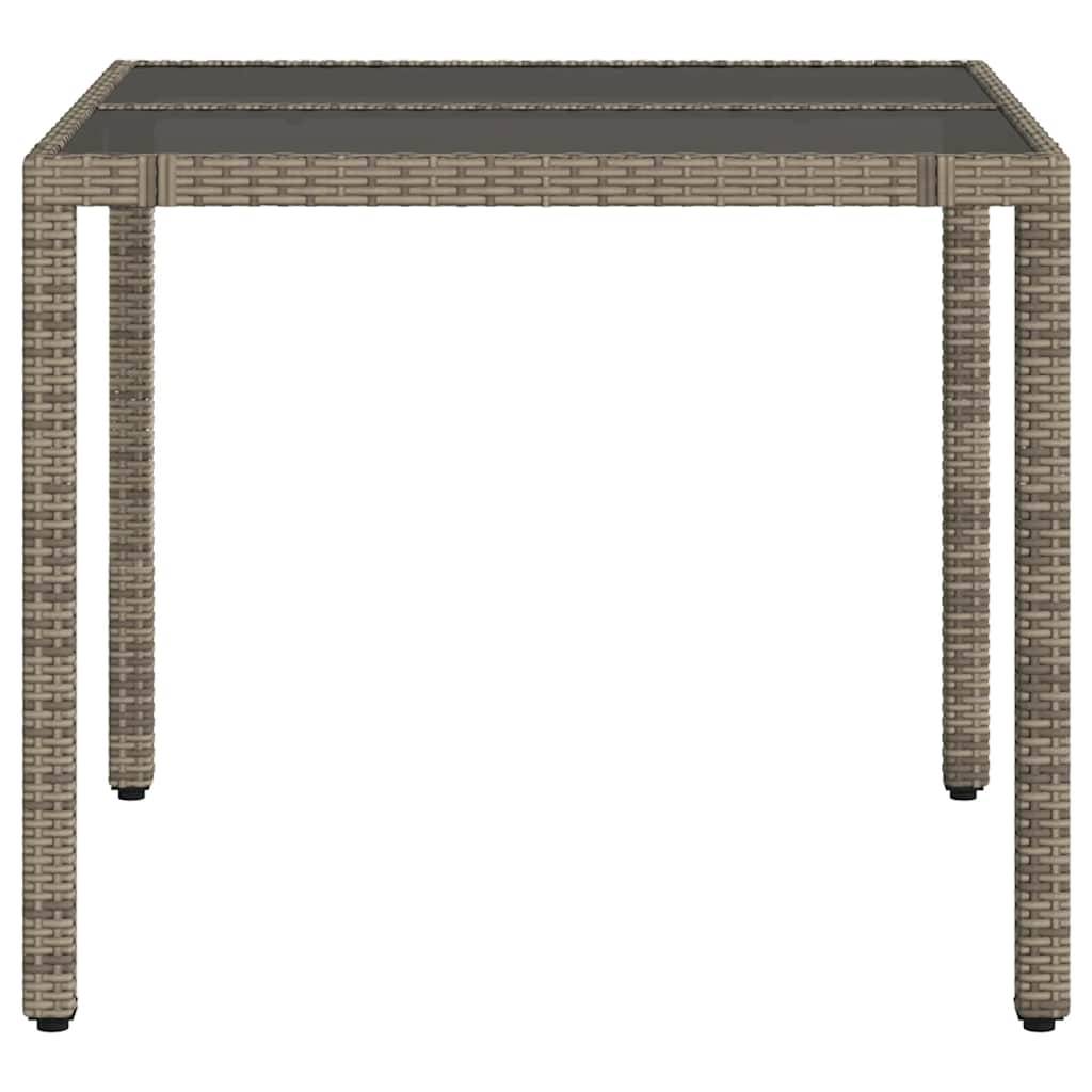 PANGIVO - Table de jardin résine tressée verre trempé gris 90 x 90 x 75 cm - PANGIVO - Image 5
