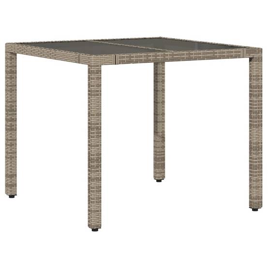 PANGIVO - Table de jardin résine tressée verre trempé gris 90 x 90 x 75 cm - PANGIVO - Image 2