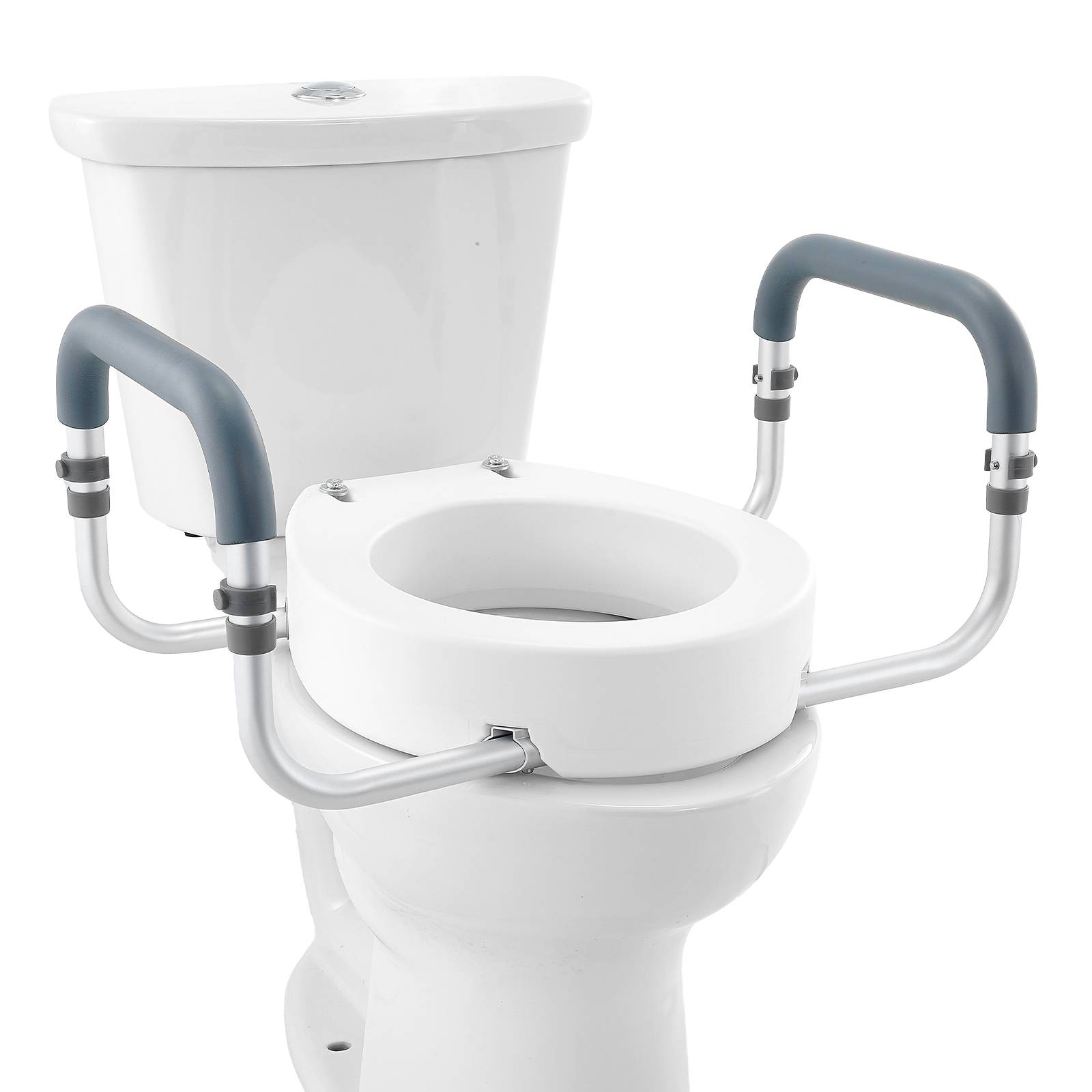Vevor - VEVOR Rehausseur toilette ronde standard, hauteur 88,9 mm, charge 136 kg. Main courante alu, rembourrage EVA. - Image 1