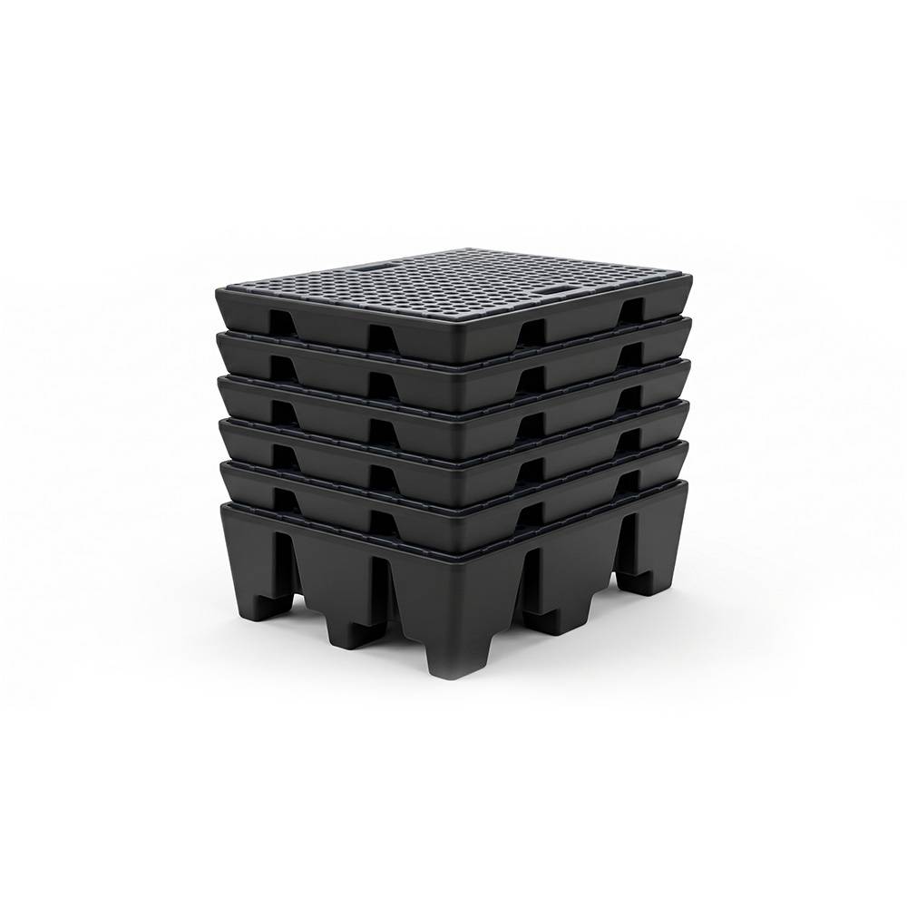 Plast'Up Rotomoulage - Lot de 6 - bac de rétention palette europe - Éco-caillebotis plastique - plast'up rotomoulage