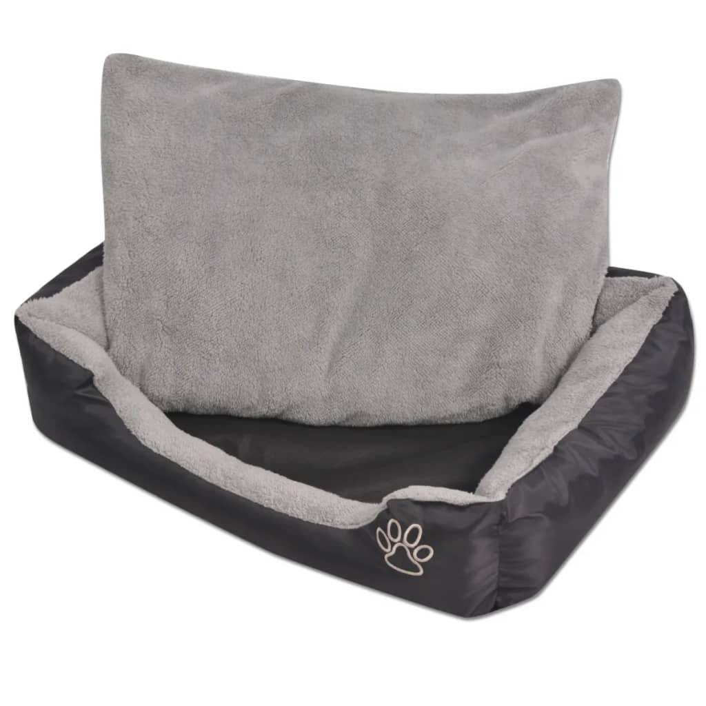 Lit pour chiens tissu Oxford noir 90 x 70 x 20 cm - PANGIVO - Image 1
