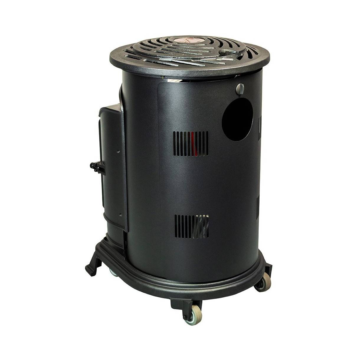Poêle à gaz fonte 3400W Noir Effet feu Chauffage d'appoint gaz sur roues Autonomie 60h INTEC - Image 3