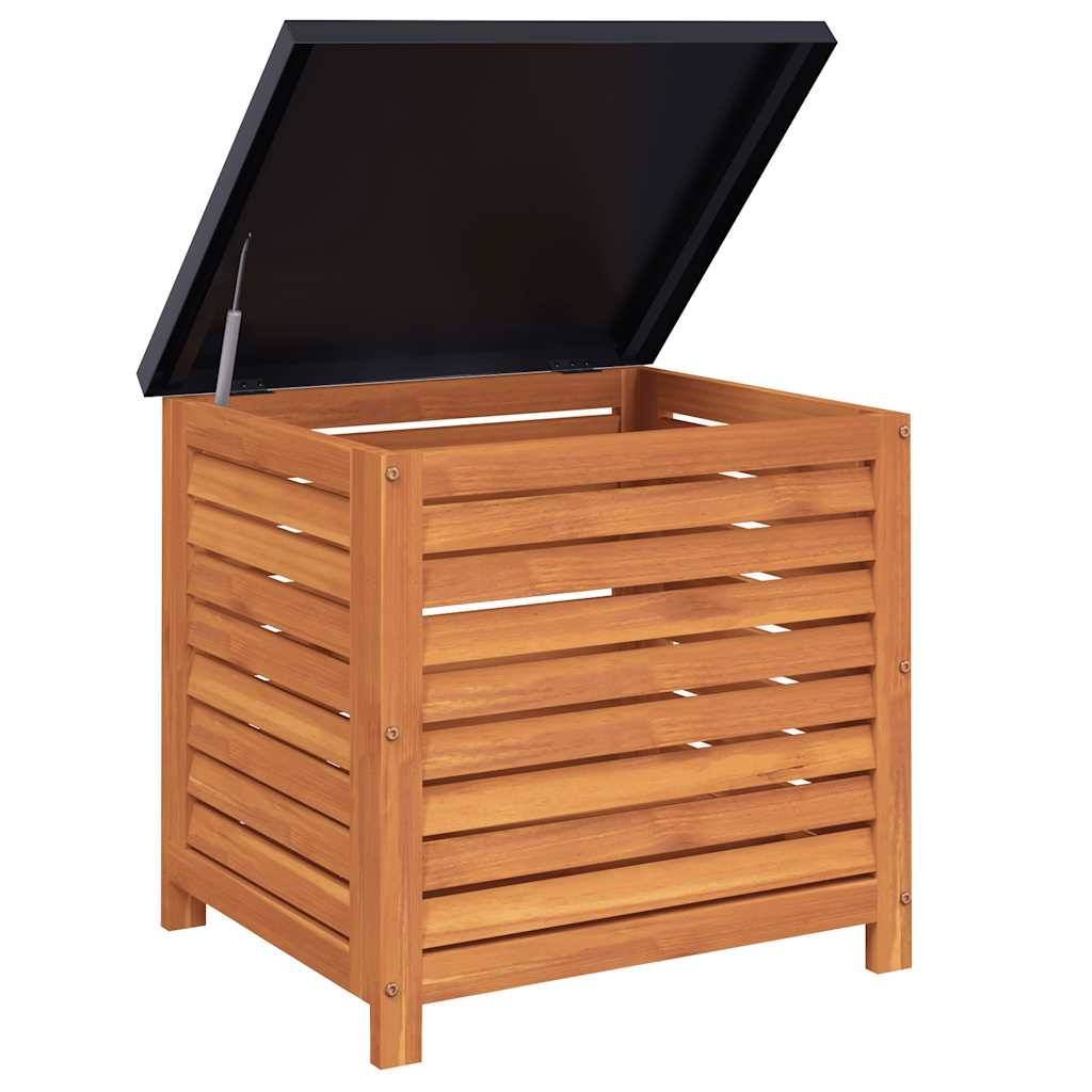Coffre de jardin bois d'eucalyptus et métal marron 60 x 50 x 55 cm - PANGIVO - Image 7