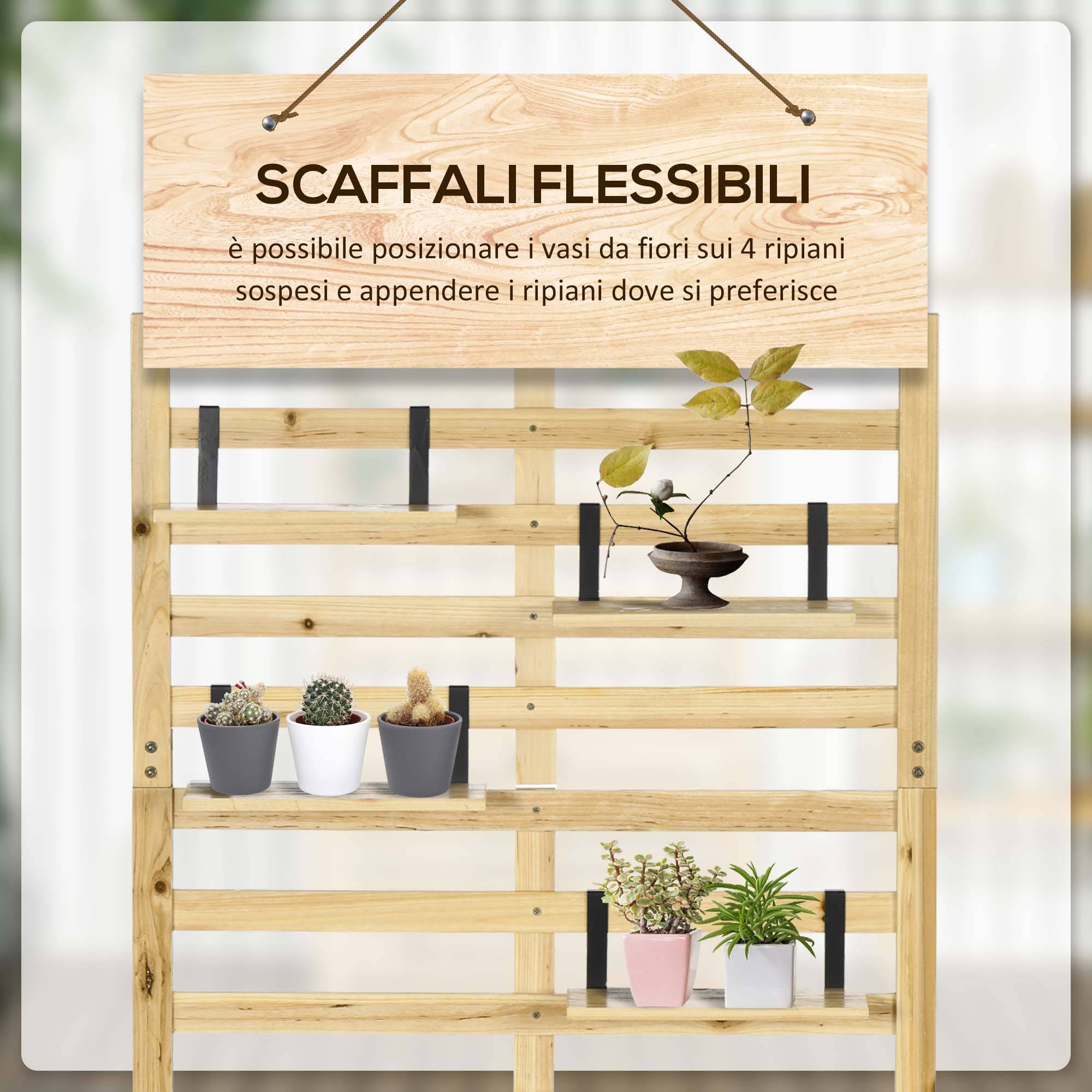 Coffre de jardin bois avec treillis terrasse rangement plantes 80x45x160cm - ComfortXL Outdoor Living - Image 8