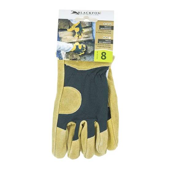 Blackfox - Gants de travail cuir Black Fox - Taille 8 - Protection et dextérité pour la manutention du bois - Image 7