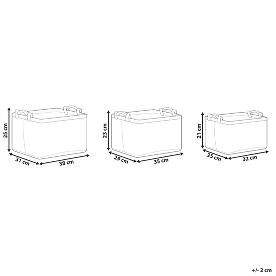 Paniers Gris en Feutre et Bois Rangements Faits Main avec Anses Boîtes Rectangles Design Scandinave Lot de 3 - Image 3