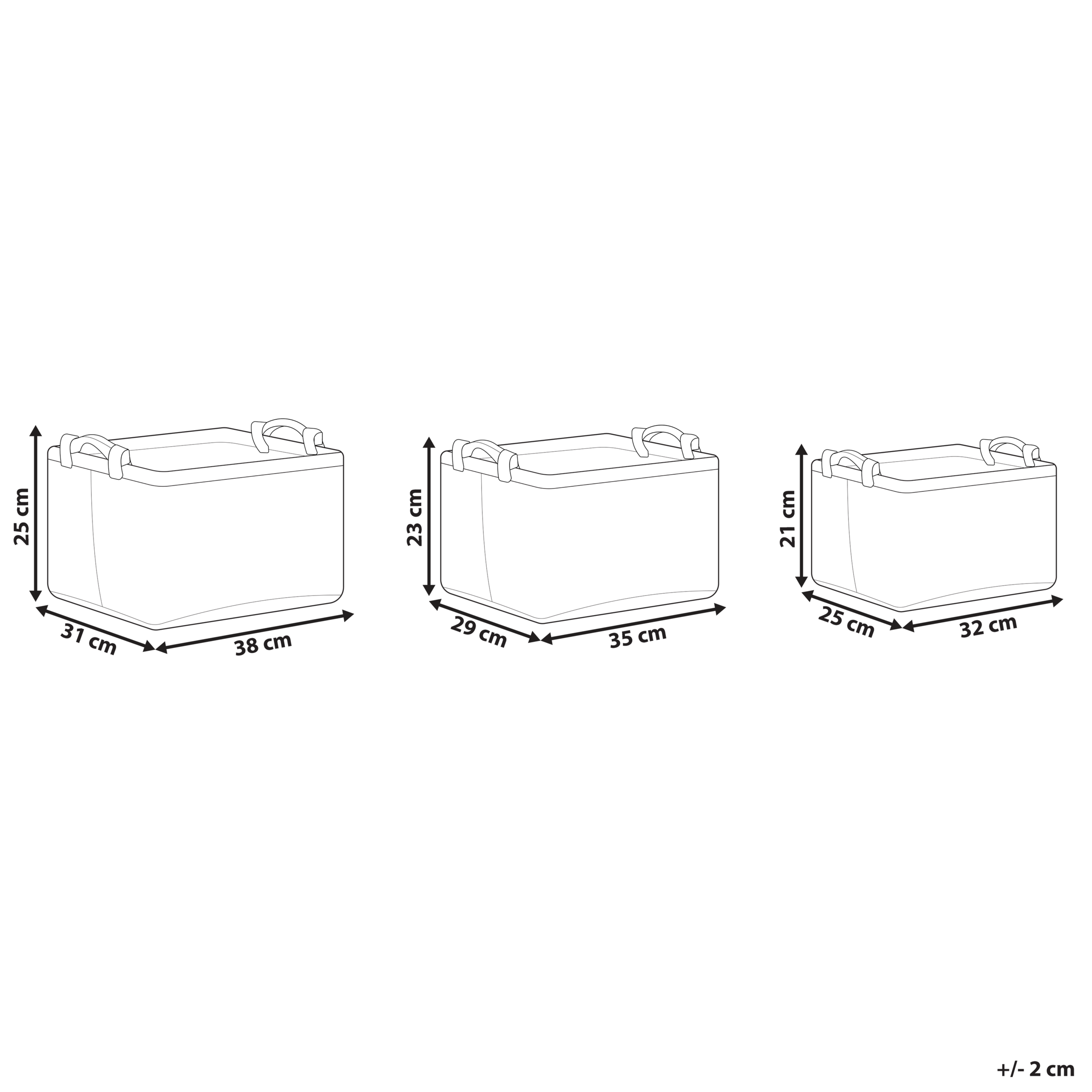 Paniers Gris en Feutre et Bois Rangements Faits Main avec Anses Boîtes Rectangles Design Scandinave Lot de 3 - Image 3