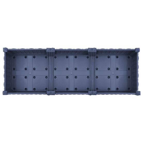 ComfortXL - Jardinière rectangulaire roues polypropylène patio balcon grandes racines gris 33cm - ComfortXL Outdoor Living - Image 5