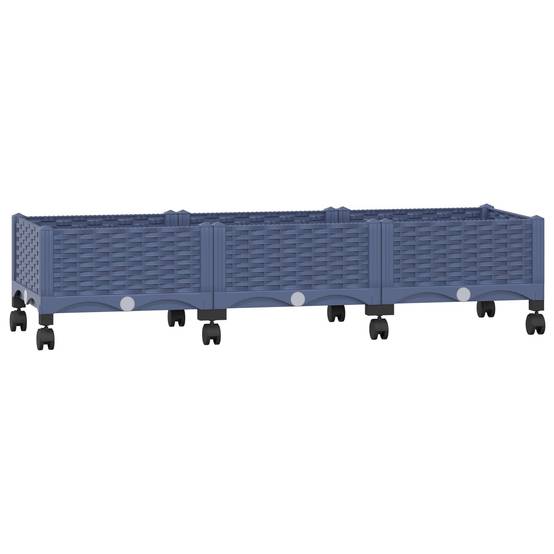 ComfortXL - Jardinière rectangulaire roues polypropylène patio balcon grandes racines gris 33cm - ComfortXL Outdoor Living - Image 2
