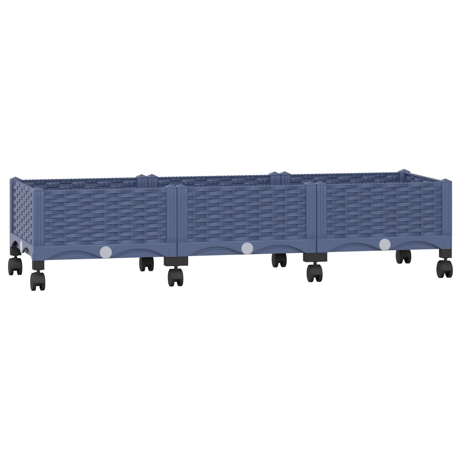 ComfortXL - Jardinière rectangulaire roues polypropylène patio balcon grandes racines gris 33cm - ComfortXL Outdoor Living - Image 2