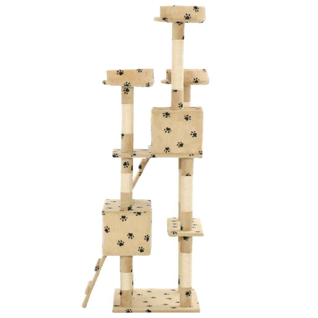 Arbre à chat sisal et peluche beige 50 x 50 x 170 cm, Poids:14.4kg - PANGIVO - Image 4