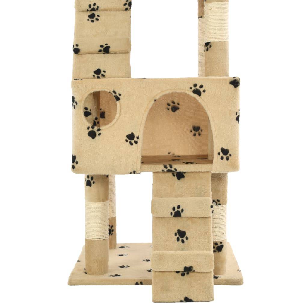 Arbre à chat sisal et peluche beige 50 x 50 x 170 cm, Poids:14.4kg - PANGIVO - Image 7
