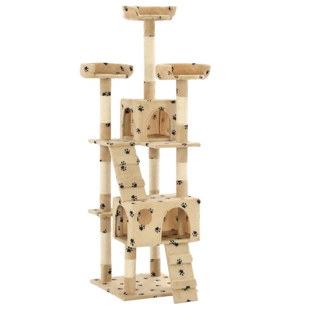 Arbre à chat sisal et peluche beige 50 x 50 x 170 cm, Poids:14.4kg - PANGIVO - Image 1