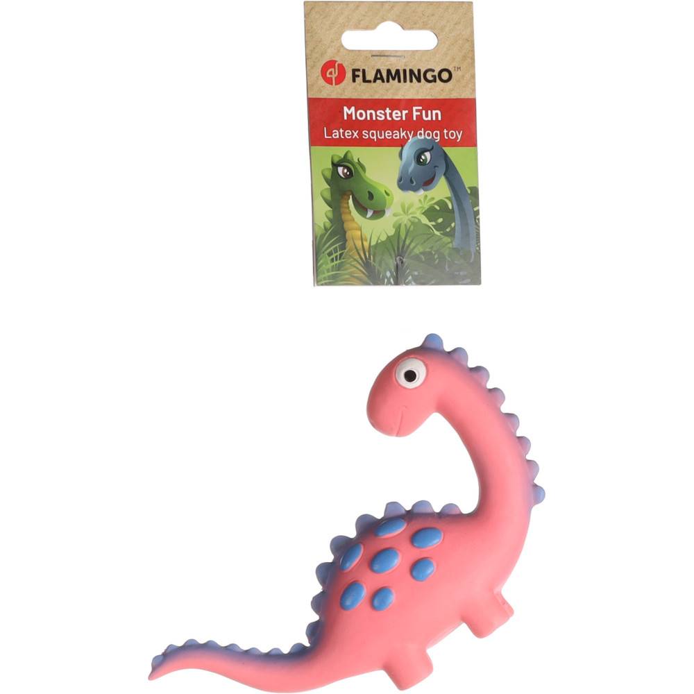 Flamingo - jeux Dinosaure rose en latex hauteur 10 cm pour chien - Image 3