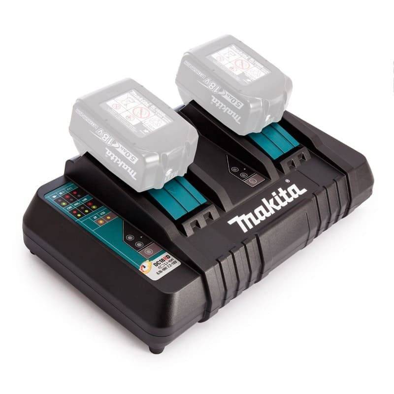 Pack 4 Batteries 18V 5Ah BL1850 - MAKITA - Chargeur double DC18RD + coffet MaKpac - 197626-8 - Image 3