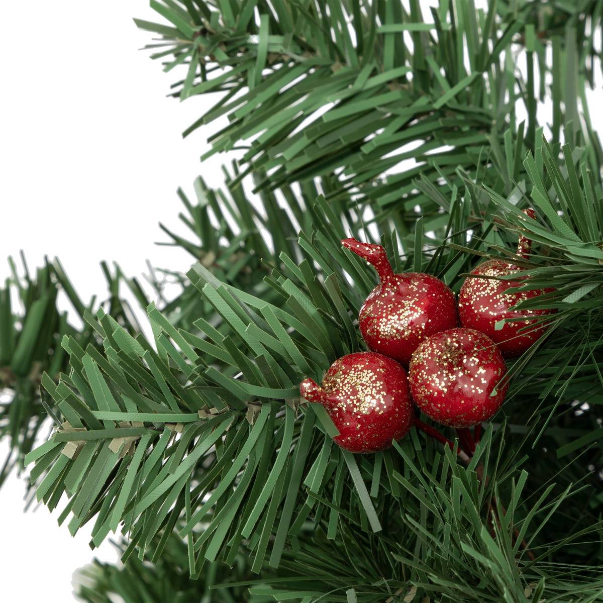 Fééric Lights & Christmas - Lot de 3 Bouquets de 4 Pommes Rouges pailletés Or - Image 3