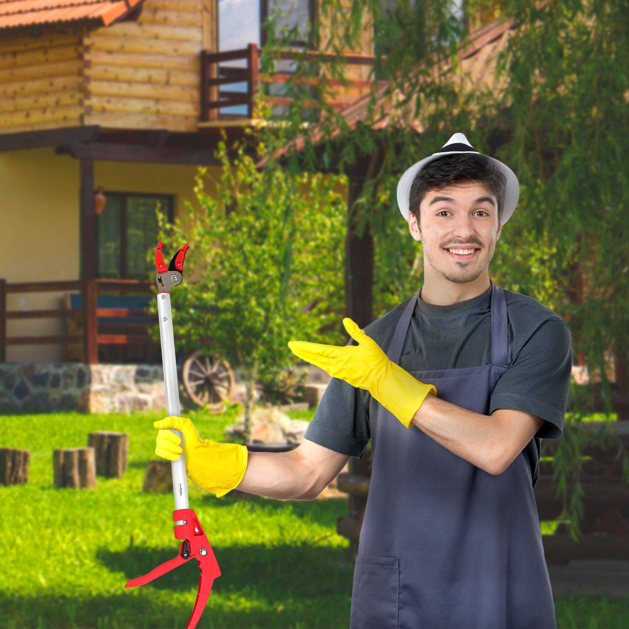 Sécateur Coupe Branche Long Manche 64 cm - Lame Téflonée Enclume De Préhension - Taille Jardin - Image 2