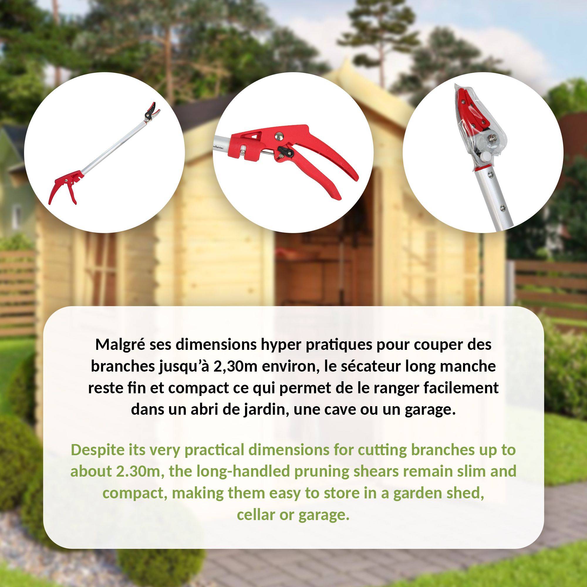 Sécateur Coupe Branche Long Manche 64 cm - Lame Téflonée Enclume De Préhension - Taille Jardin - Image 7
