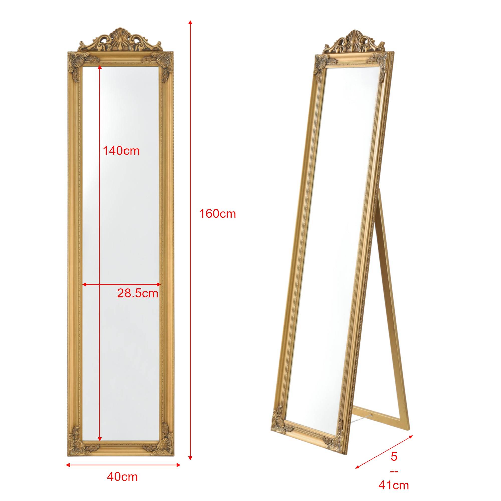 Helloshop26 - Miroir sur pied inclinable 160 x 40 cm doré - Image 4