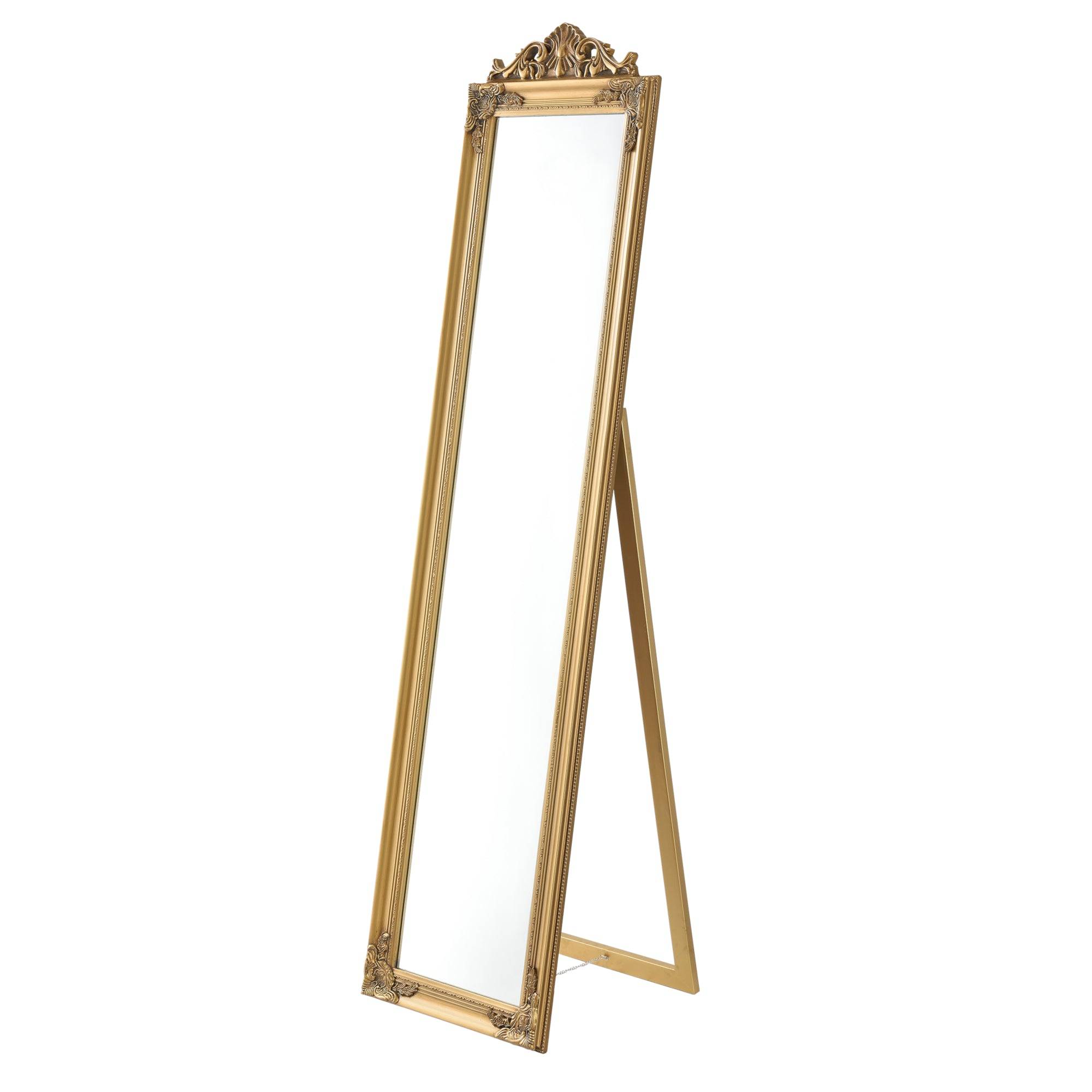 Helloshop26 - Miroir sur pied inclinable 160 x 40 cm doré - Image 1