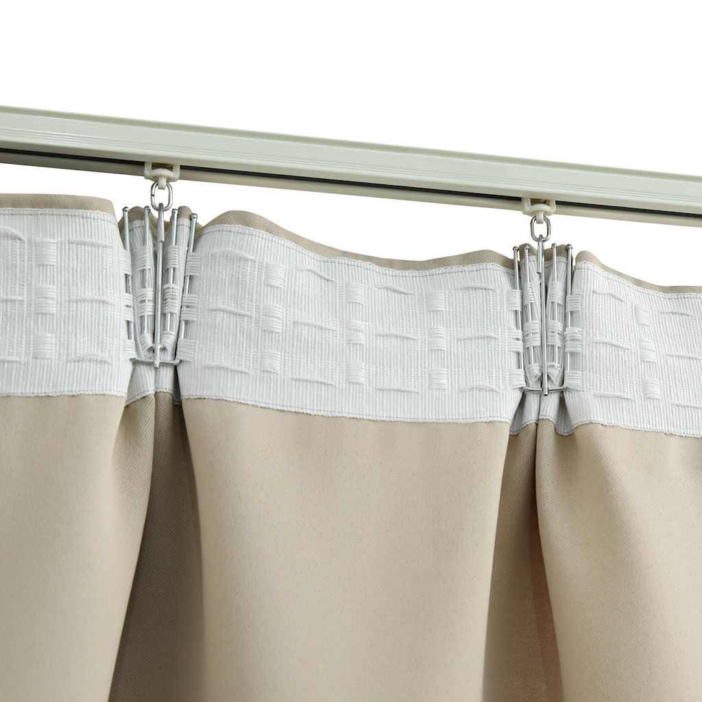 Rideaux occultants - Panneaux de rideau avec crochets 2 pcs Beige 140x245 cm - Image 3