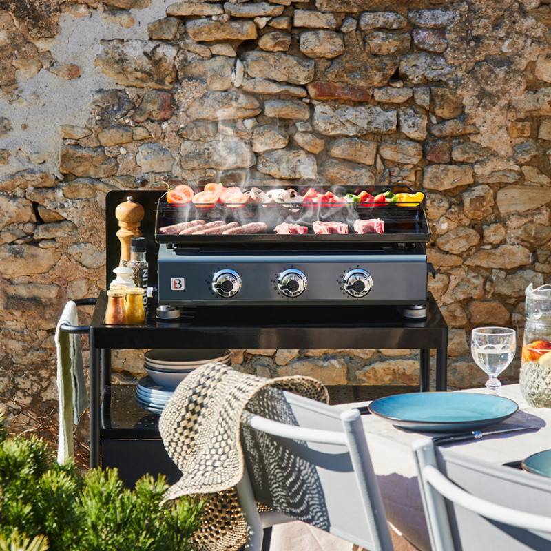 Brasero - Plancha gaz Silvia IIG 3 feux Gun Metal – BRASERO BY FAVEX – 7,5 kW – 10 convives – Housse incluse - Image 2