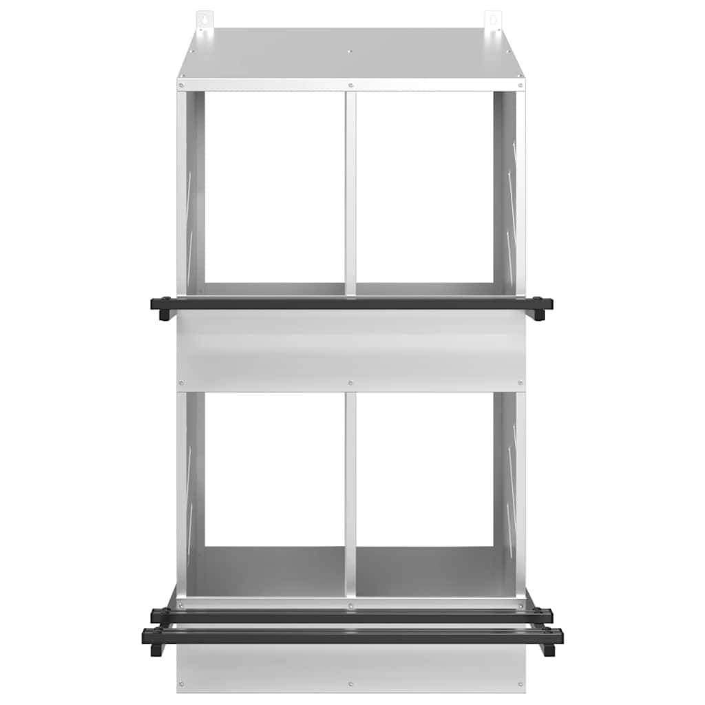Pondoir de Poules 4 Compartiments Acier Galvanisé Nichoir Double Étage – ComfortXL Outdoor Living - Image 5