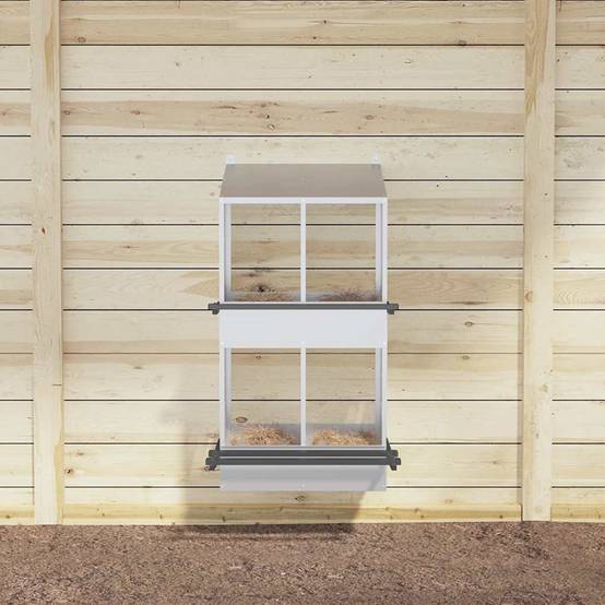 Pondoir de Poules 4 Compartiments Acier Galvanisé Nichoir Double Étage – ComfortXL Outdoor Living - Image 3
