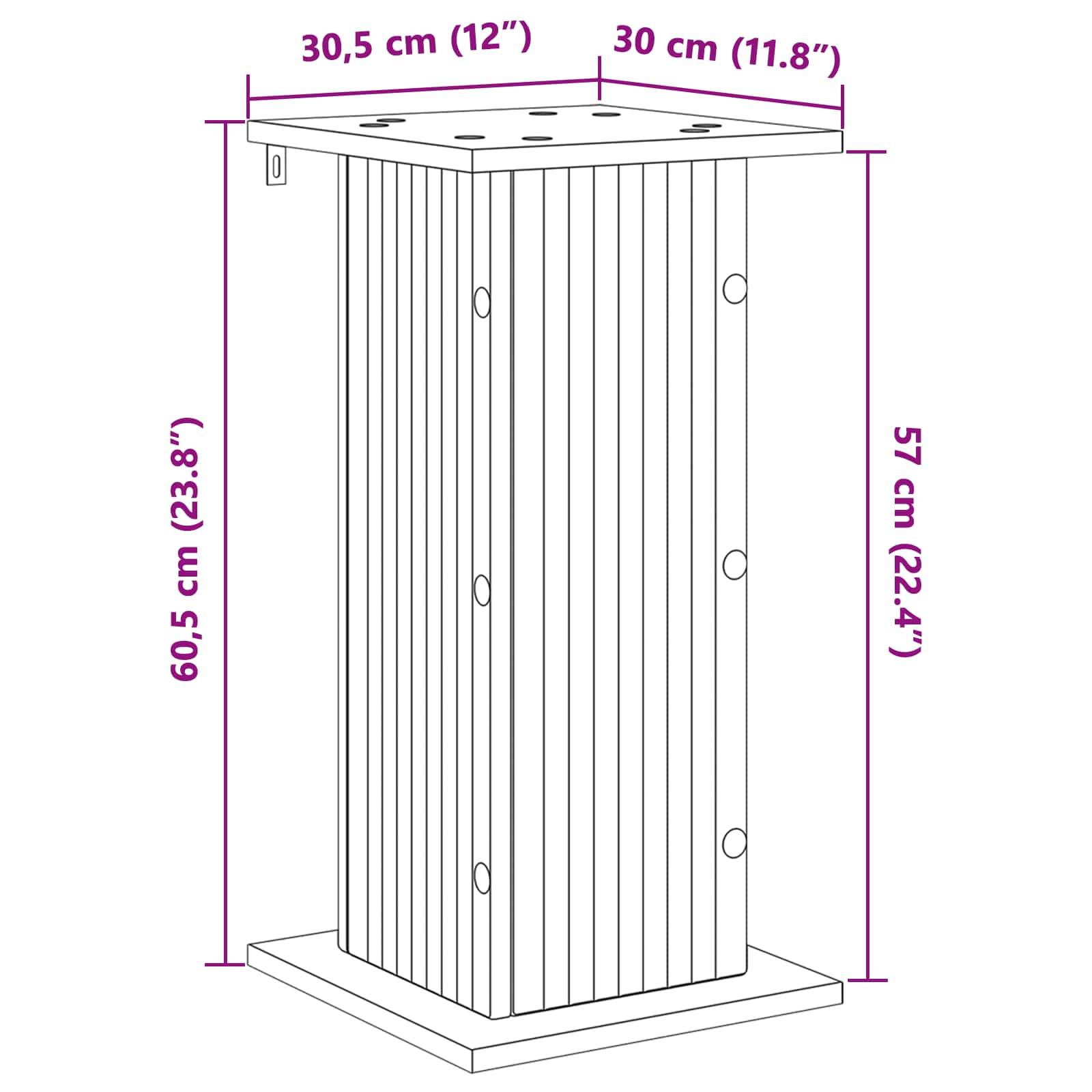 Vidaxl - Support de Plante 2 pcs Gris béton 30,5 x 30 x 60,5 cm vidaXL 899787 - Image 3