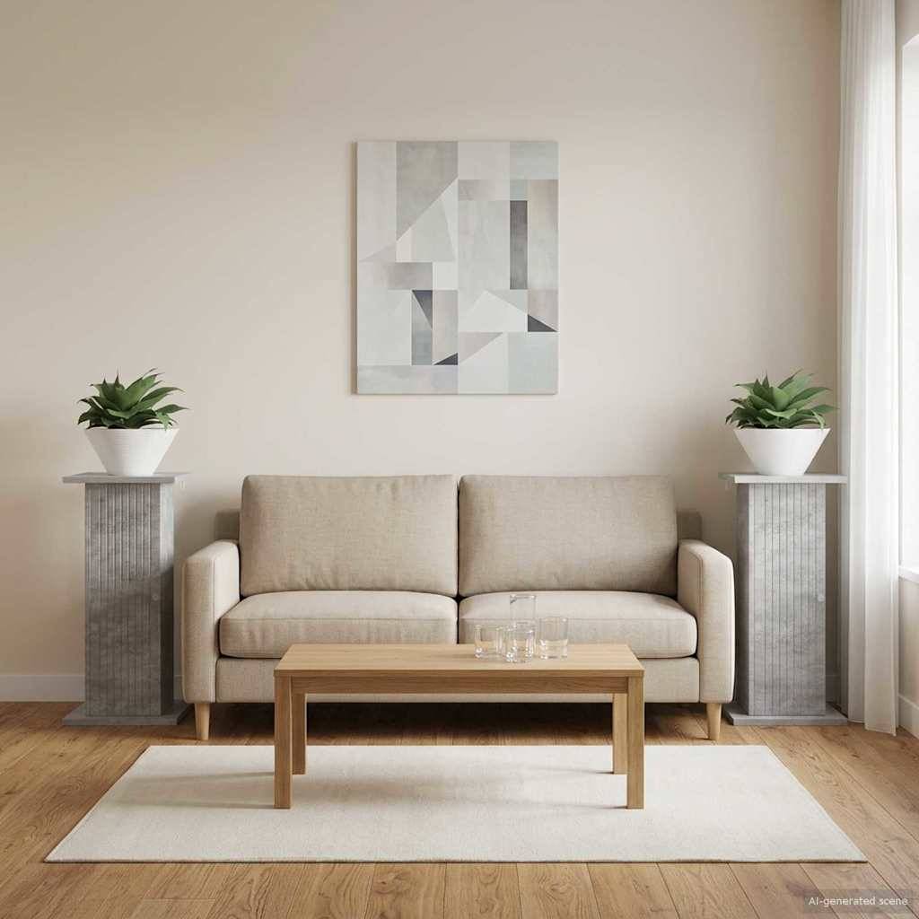 Vidaxl - Support de Plante 2 pcs Gris béton 30,5 x 30 x 60,5 cm vidaXL 899787 - Image 1