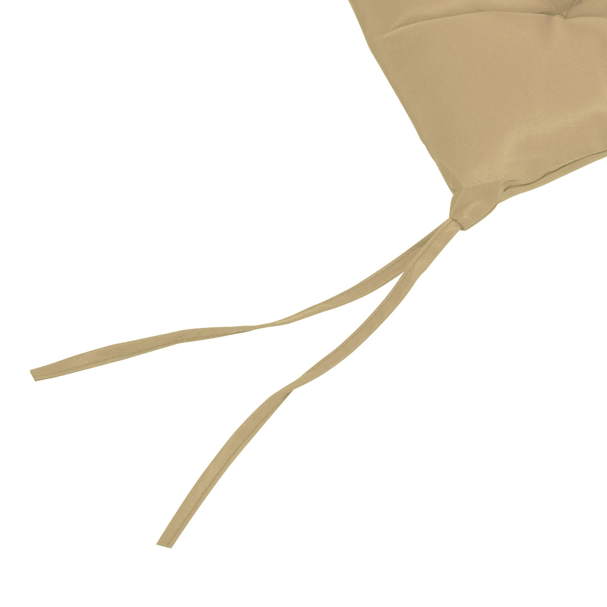 ComfortXL - Lot de 2 coussins de chaise polyester 98 x 50 x 8 cm kaki intérieur extérieur avec liens de fixation - Image 9