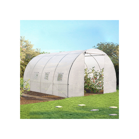 Serre tunnel de jardin 12M² blanche gamme maraîchère ZEBRA 4x3M - Image 1