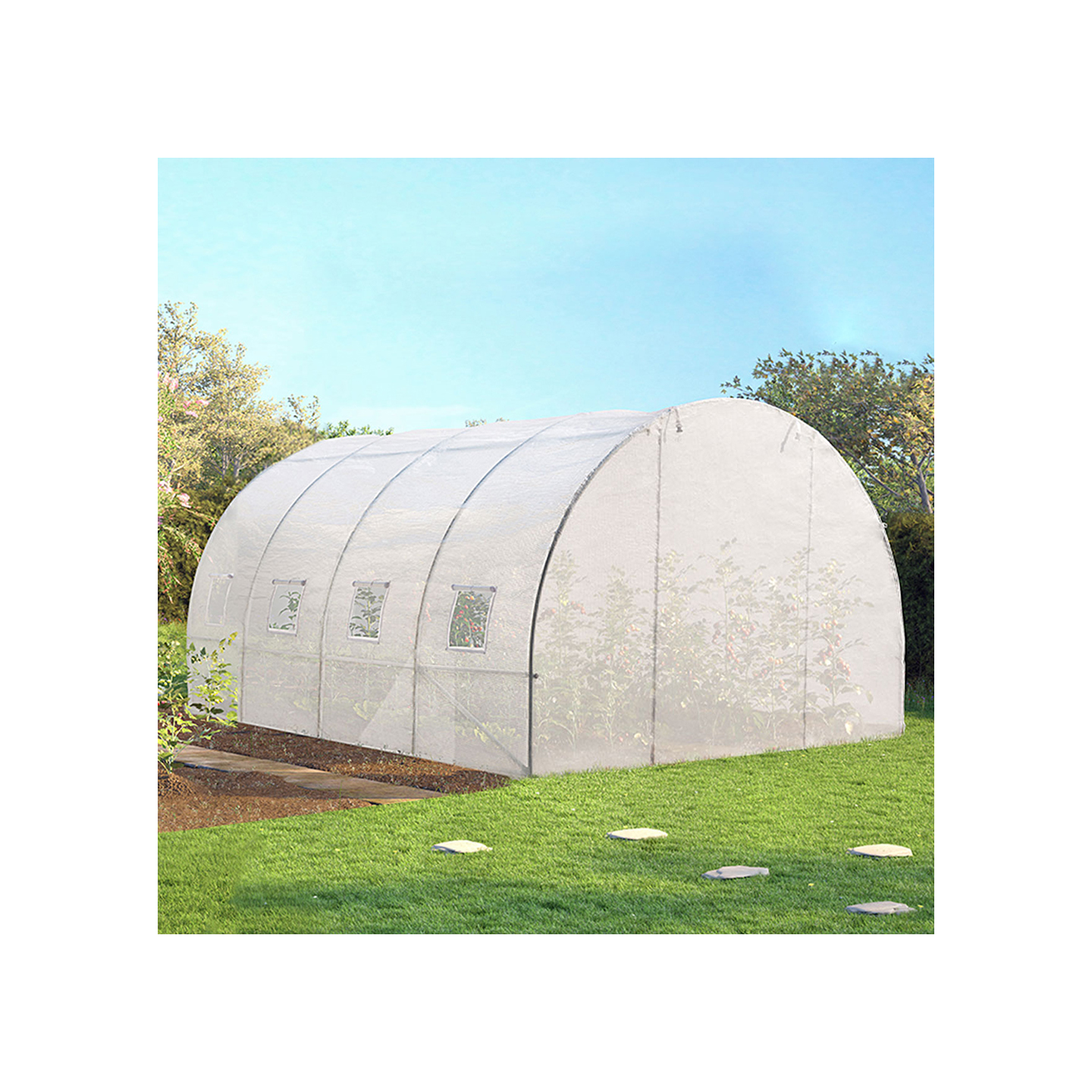 Serre tunnel de jardin 12M² blanche gamme maraîchère ZEBRA 4x3M - Image 3