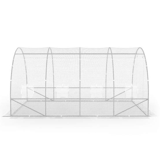 Serre de jardin tunnel 12m² 4 x 3 x 2 m acier galvanisé + bâche anti-UV avec porte et fenêtres ZEBRA blanche - Image 6
