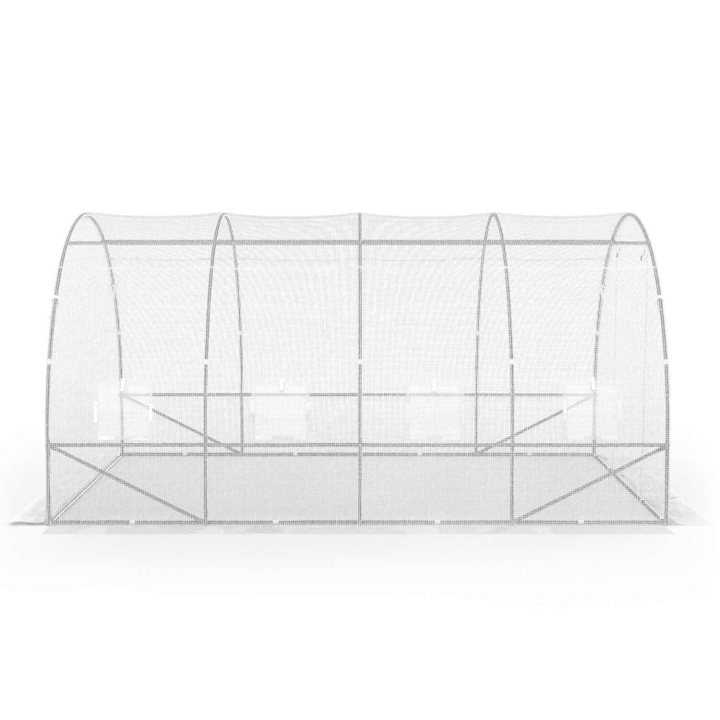Serre de jardin tunnel 12m² 4 x 3 x 2 m acier galvanisé + bâche anti-UV avec porte et fenêtres ZEBRA blanche - Image 6