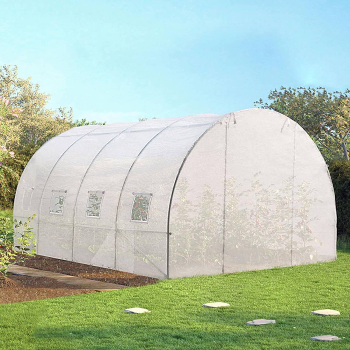 Serre tunnel de jardin 12M² blanche gamme maraîchère ZEBRA 4x3M - Image 3