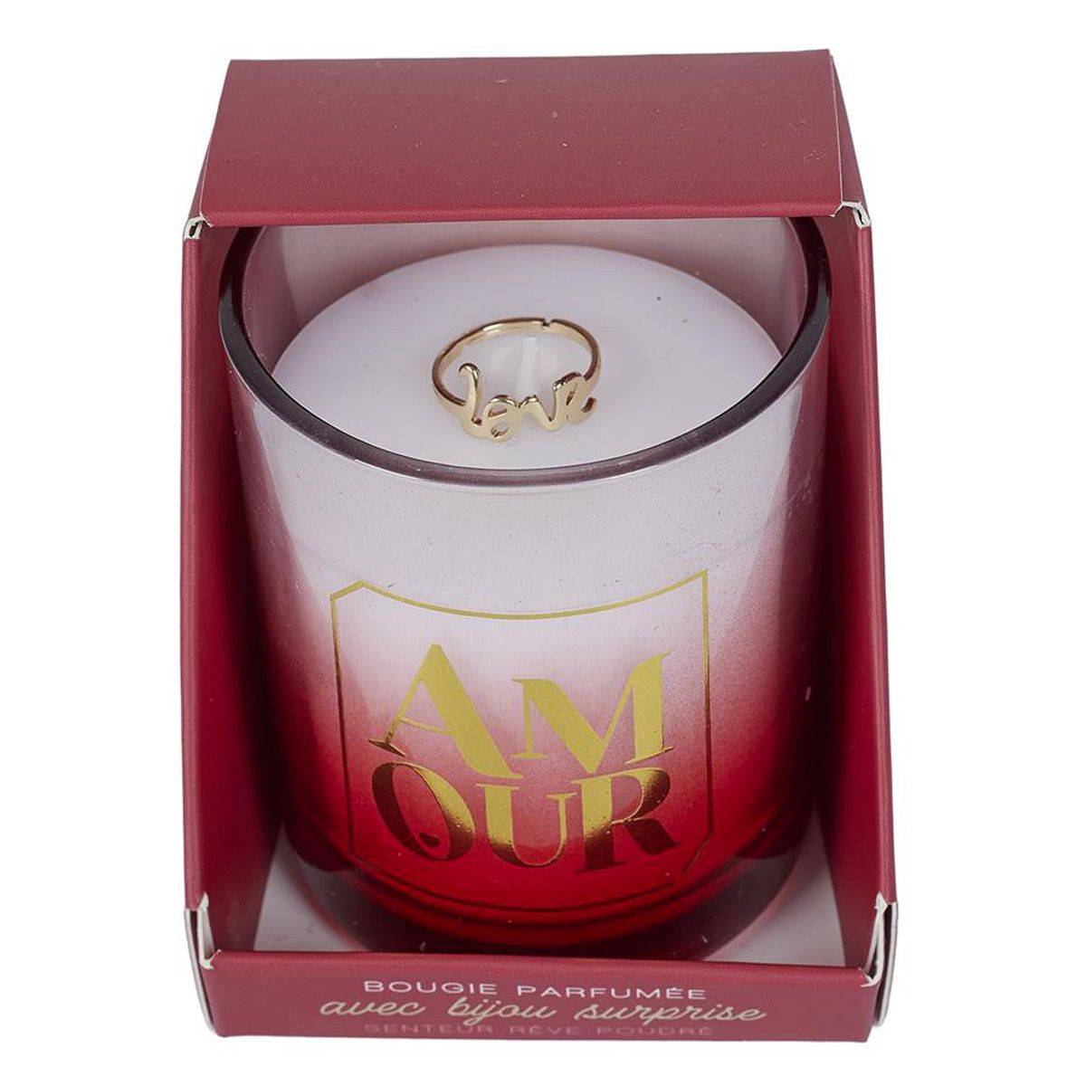 The Concept Factory - Bougie Parfumée Bijou Surprise "Amour" 110g Rêve Poudré - Image 1
