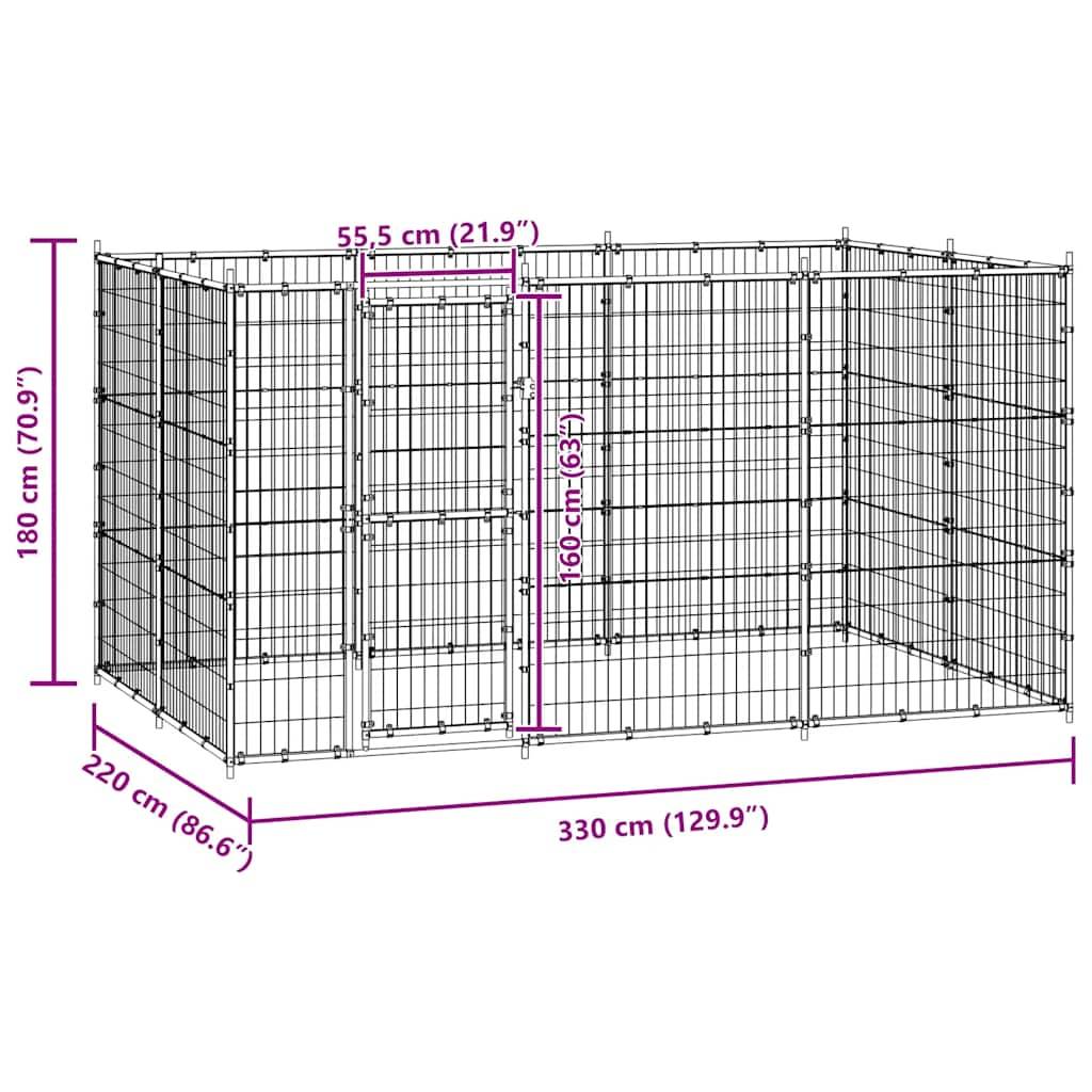 Vidaxl - Chenil extérieur Acier 7,26 m² vidaXL 3082298 - Image 3