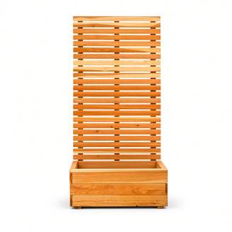 Jardinière brise-vue en mélèze « Horizon » H 117 x L 59 x P 43 cm – bac de plantation et panneau à lames horizontales – kit
