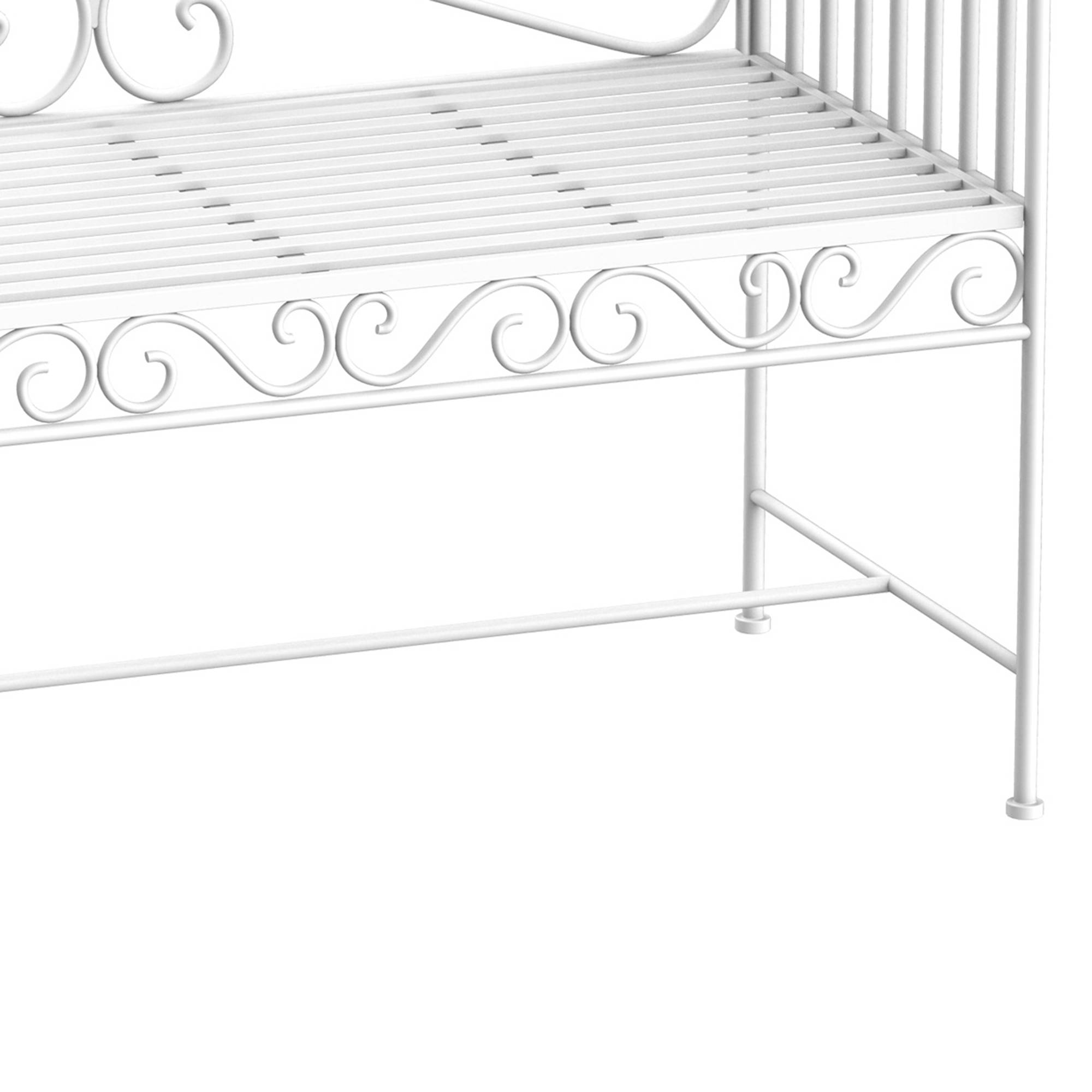 Banc de jardin robuste 2 places, banc de parc antirouille, mobilier de jardin, 111 x 50 x 98 cm, blanc - Image 10