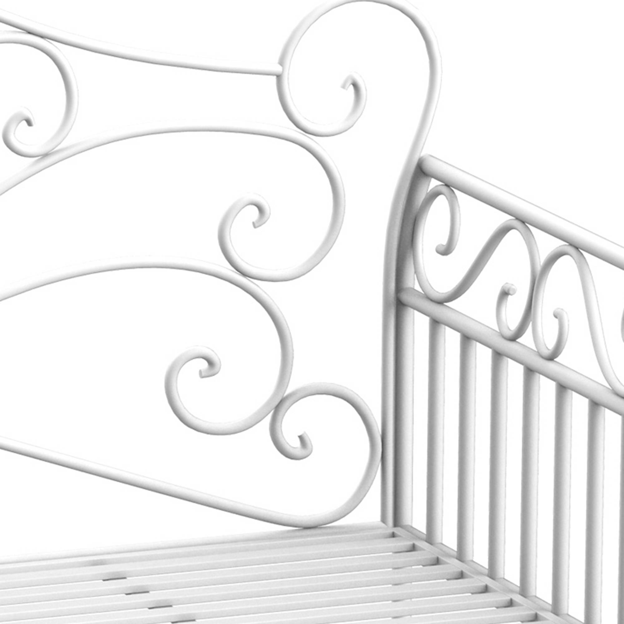 Banc de jardin robuste 2 places, banc de parc antirouille, mobilier de jardin, 111 x 50 x 98 cm, blanc - Image 9