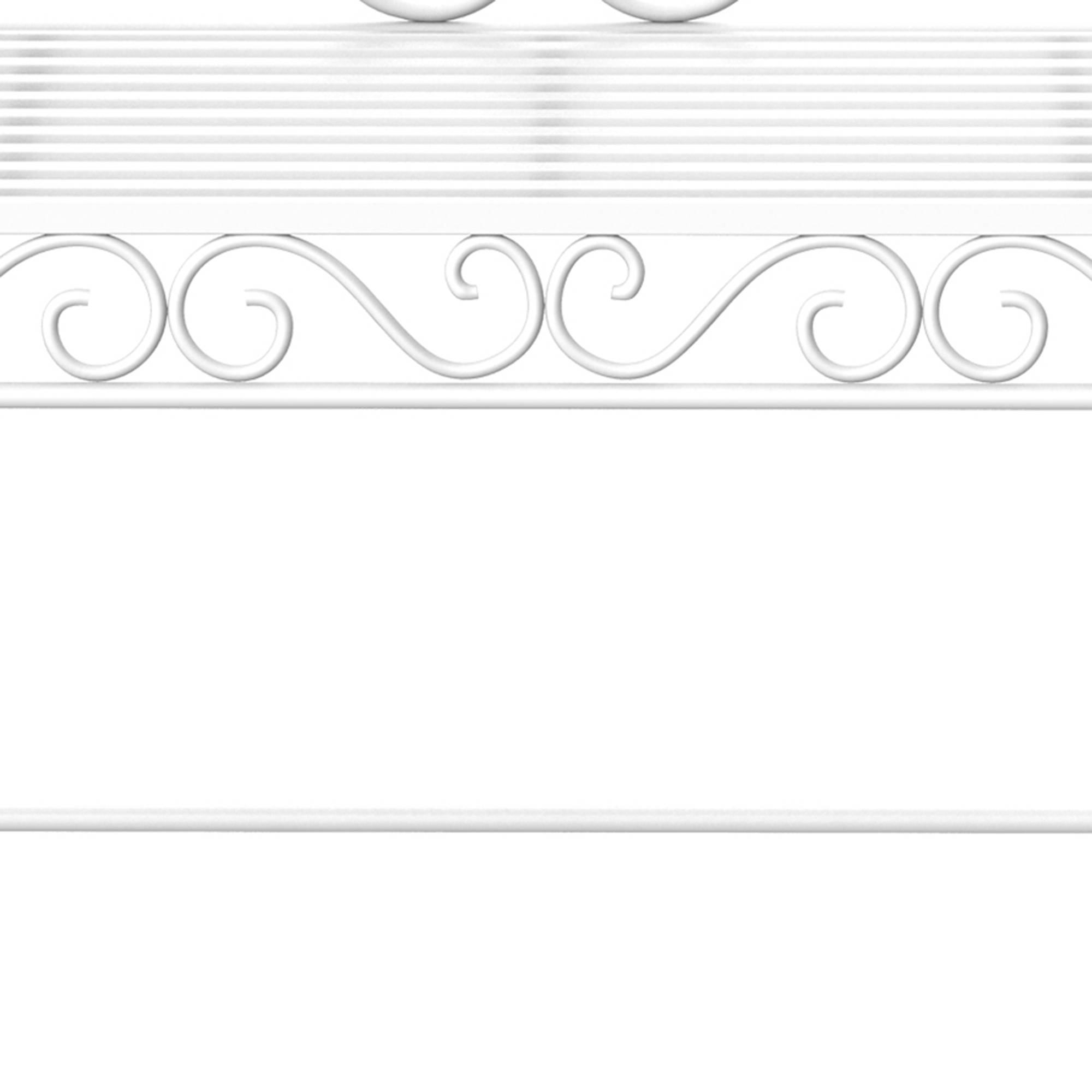 Banc de jardin robuste 2 places, banc de parc antirouille, mobilier de jardin, 111 x 50 x 98 cm, blanc - Image 8