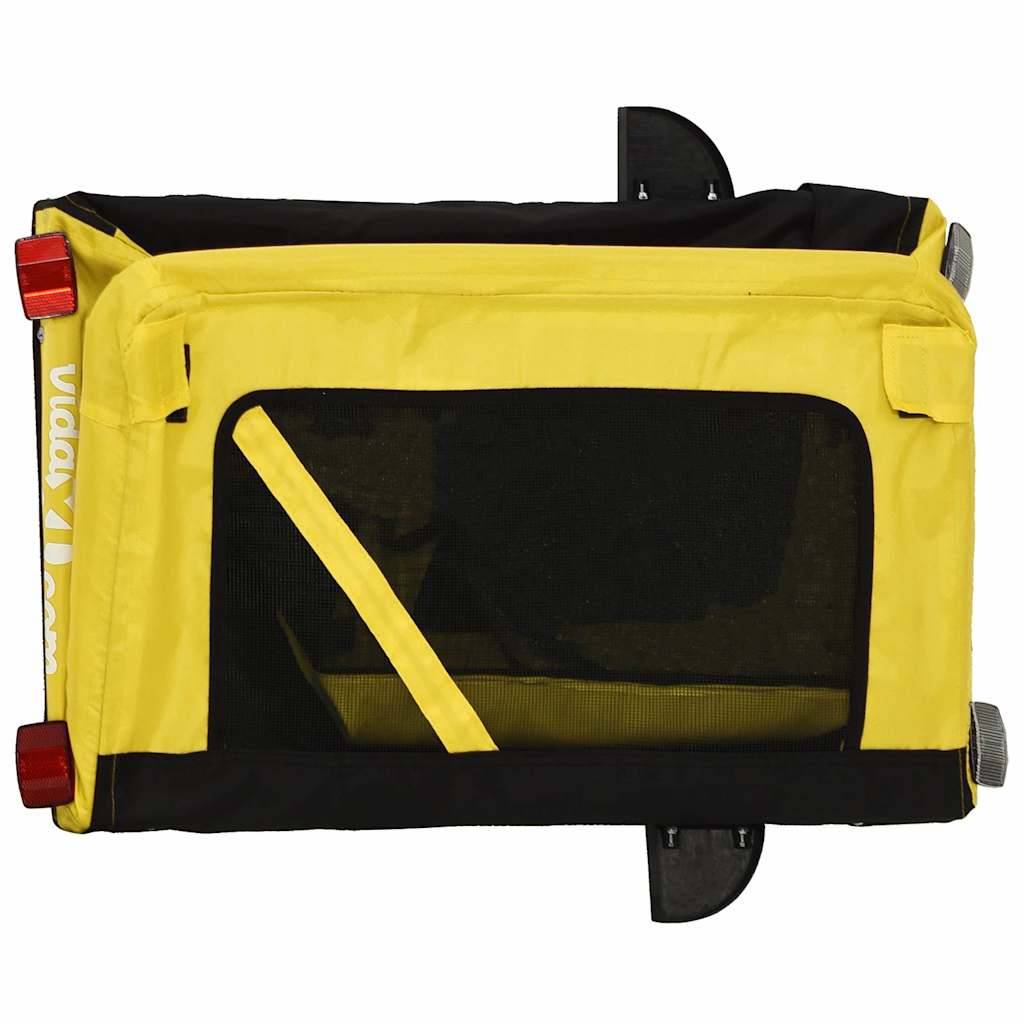 Remorque de vélo pour animaux tissu Oxford et fer jaune et noir 135 x 68.5 x 73.5 cm - PANGIVO - Image 10